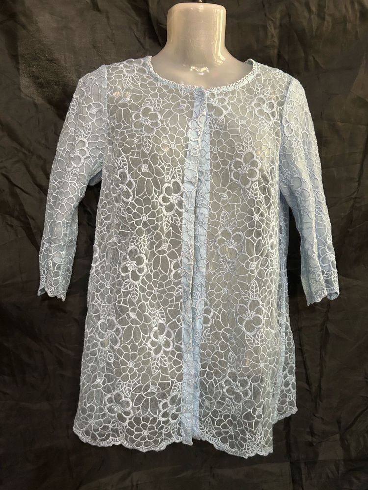 Light Blue Lace Blouse