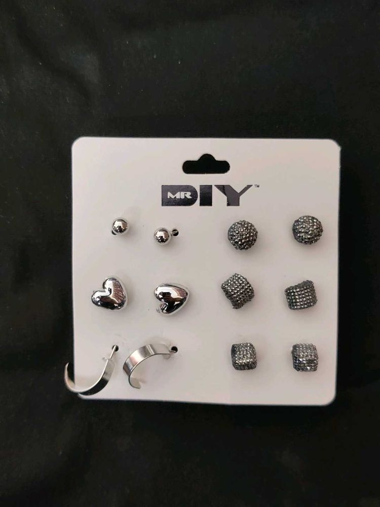Set of 6 Pairs Cute Stud Earrings