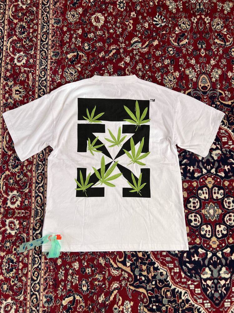 off white weed arrows skate tshirt