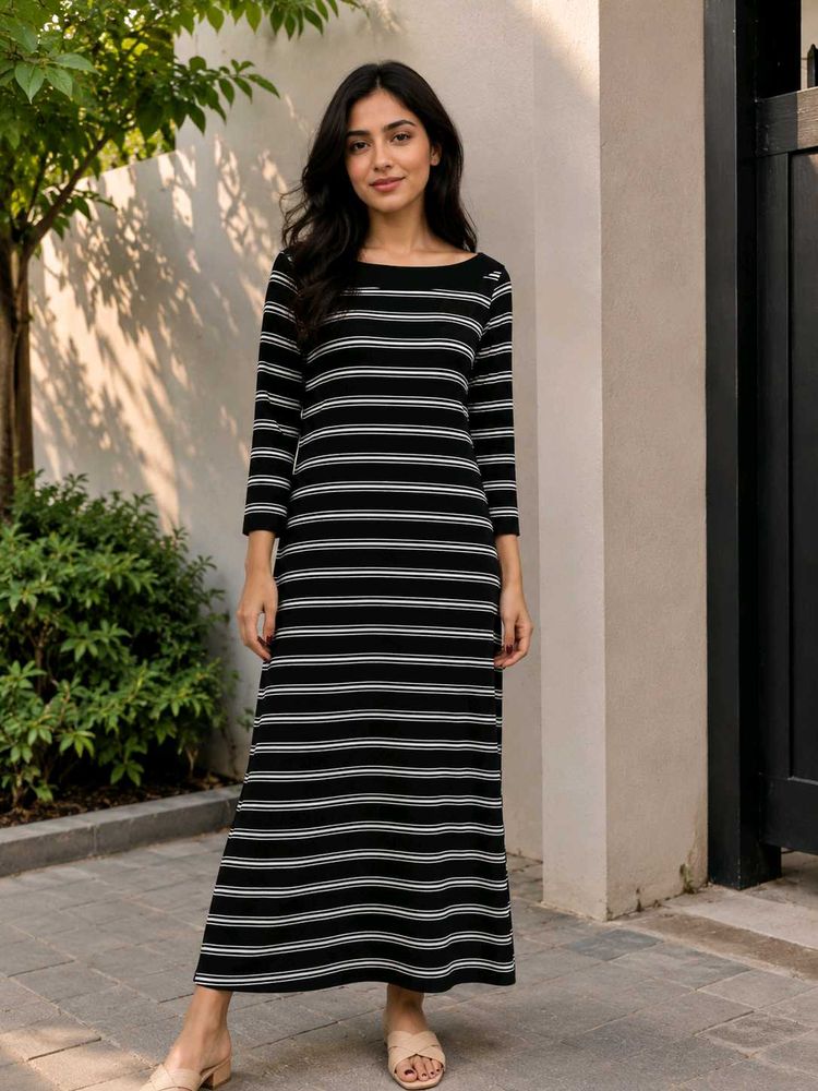 Chic Striped Maxi Dress
