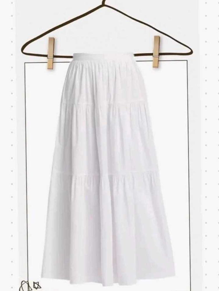 White Tiered Maxi Skirt