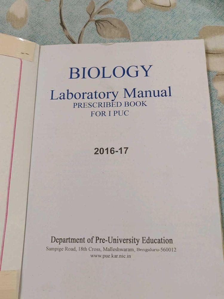 Biology Lab Manual for 1 PUC