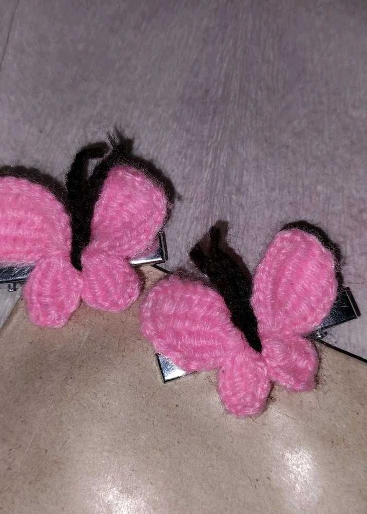 Adorable Pink Butterfly Hair Clips