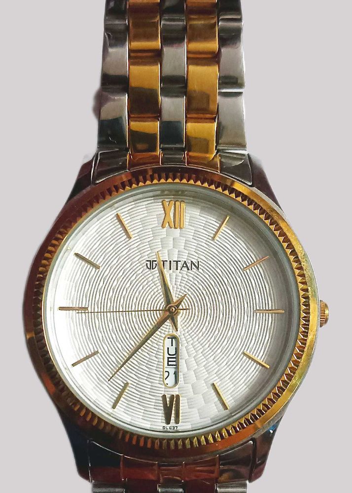 Titan two-tone gold and silver analog men's watch