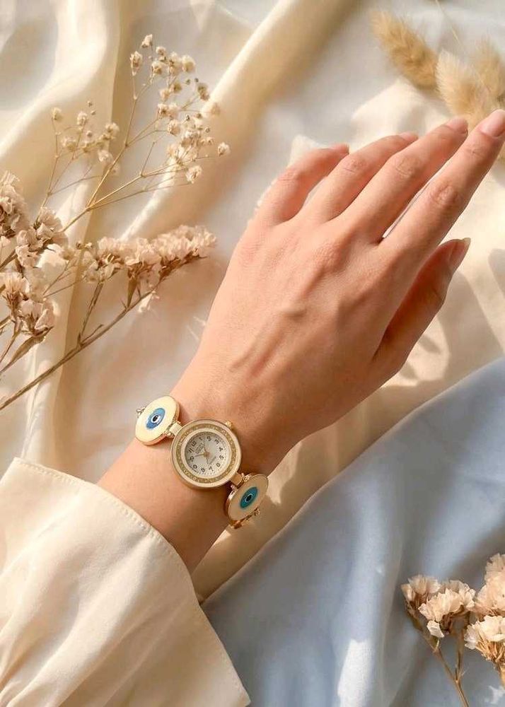 Gold Evil Eye Charm Watch