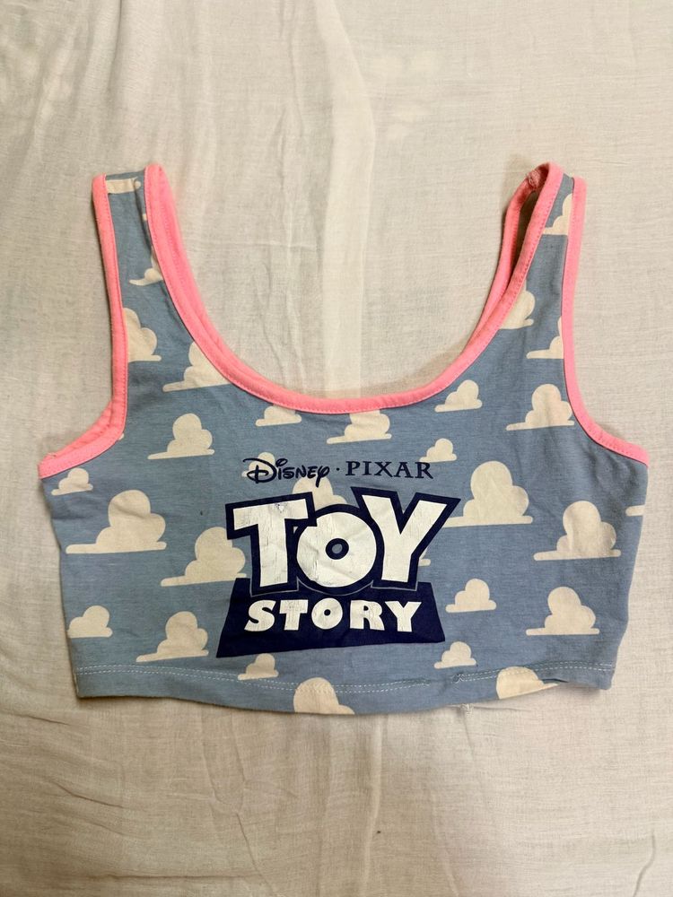 Toy Story Cloud Print Crop Top