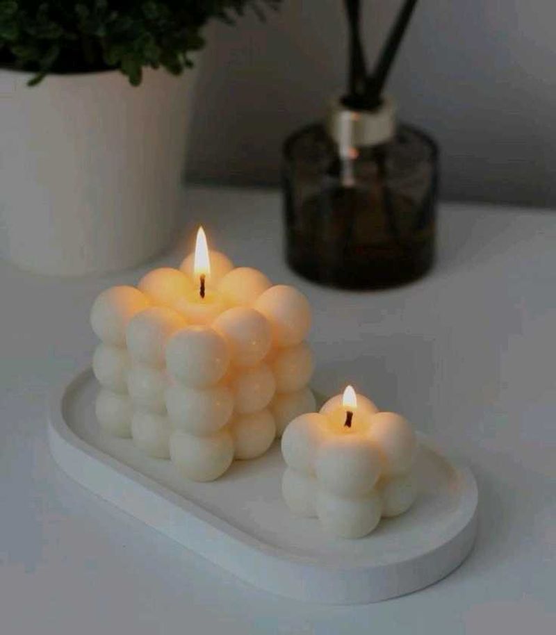 Soye Wax Bubble Candles - Set of 2 ( big &amp; sm
