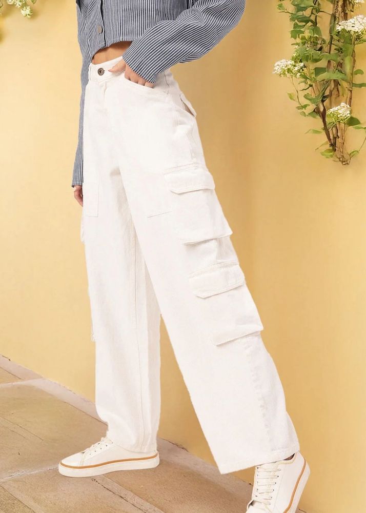 White Cargo Pants