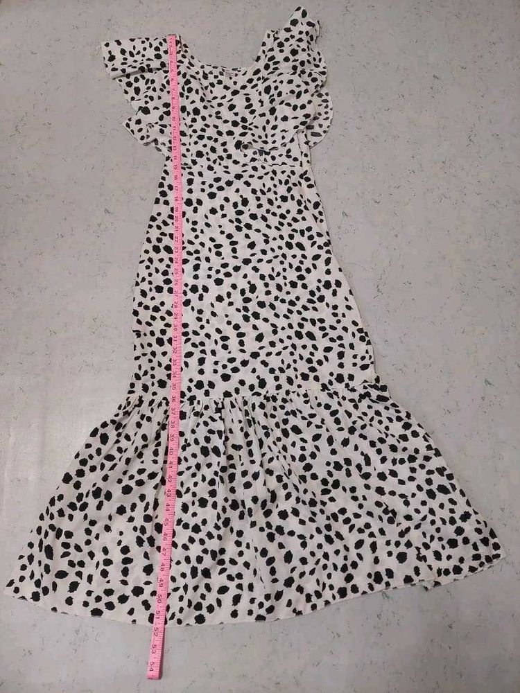 Dalmatian Print Ruffle Dress