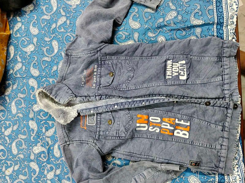Boys Denim Jacket with Fur Lining