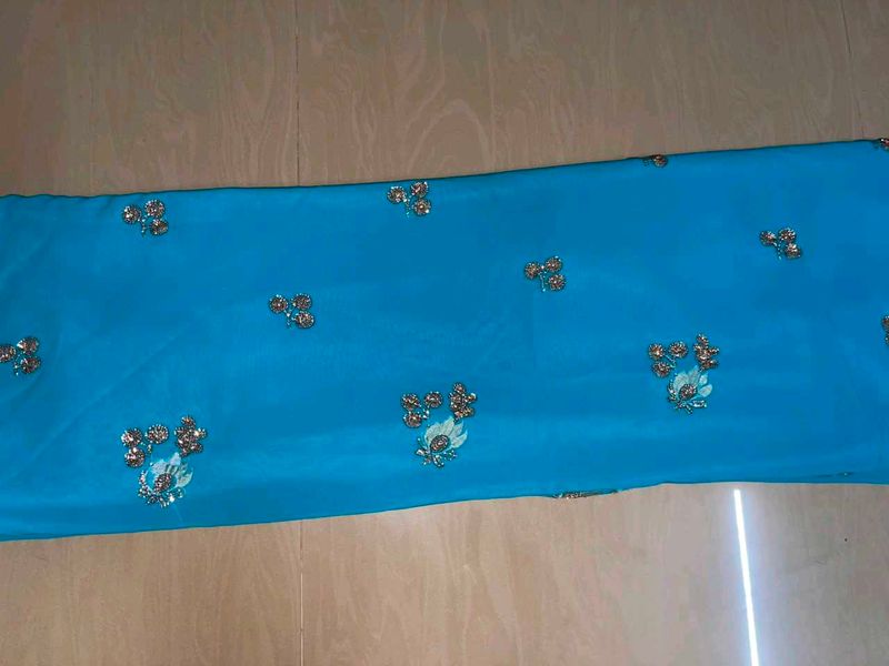 Blue Embroidered Saree
