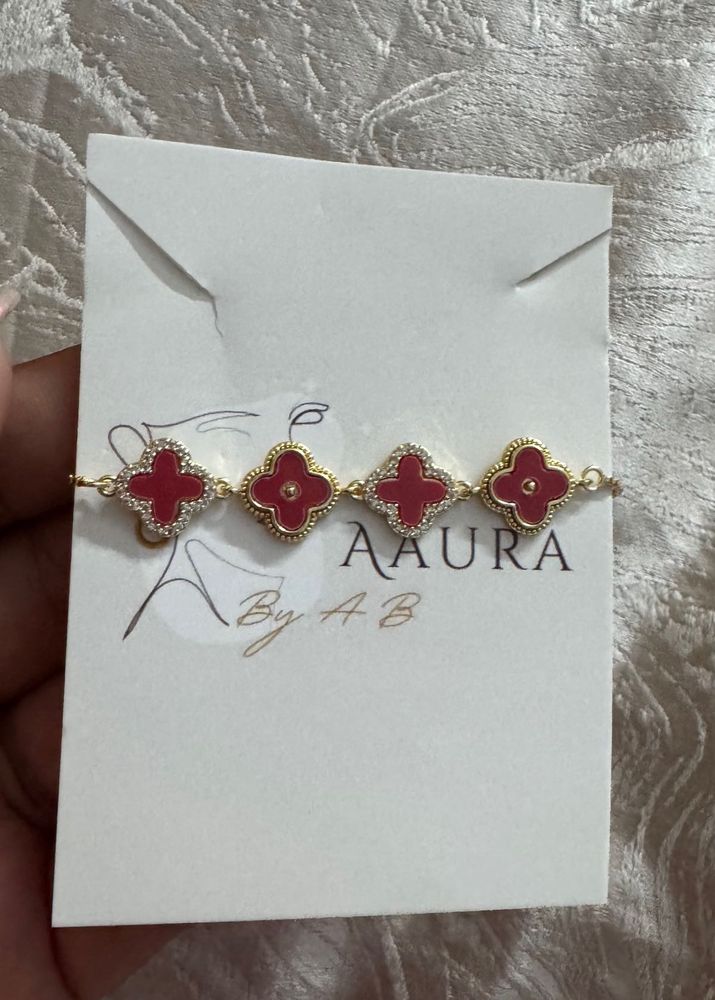 Red Clover Charm Bracelet
