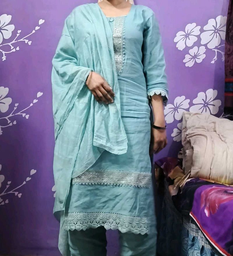 combo of 2 dress Elegant Blue Embroidered