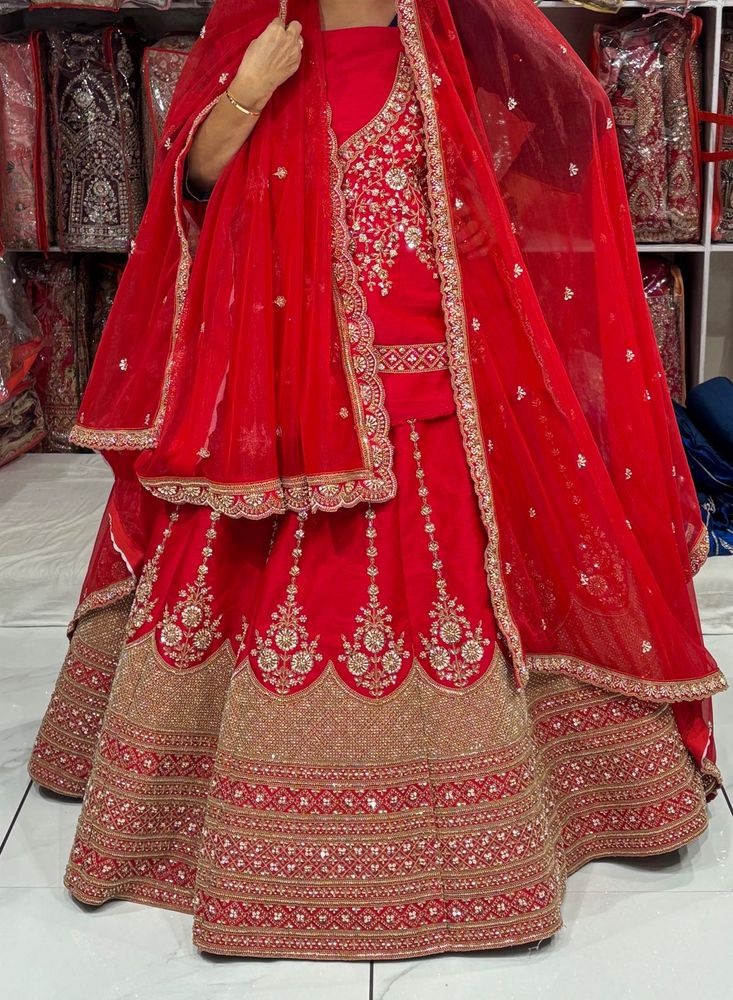 Elegant Red Bridal Lehenga Choli