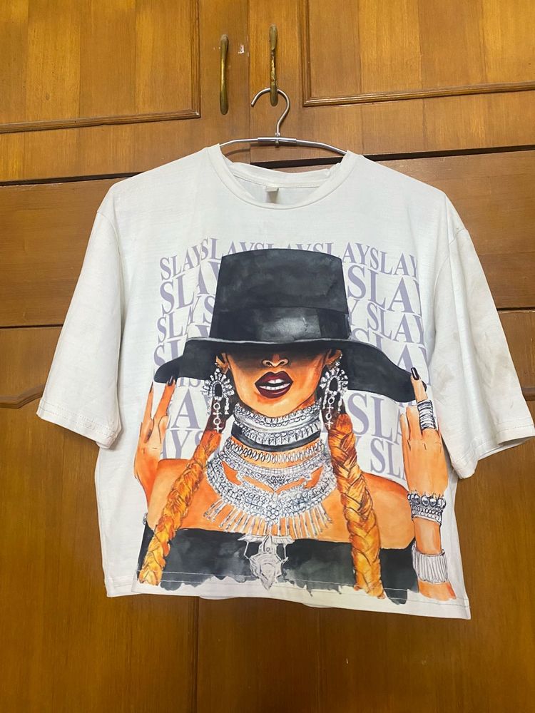 Graphic Print Crop Top