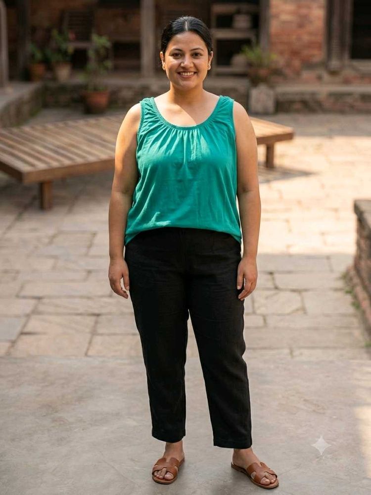 XL Sea Green Sleevless Top