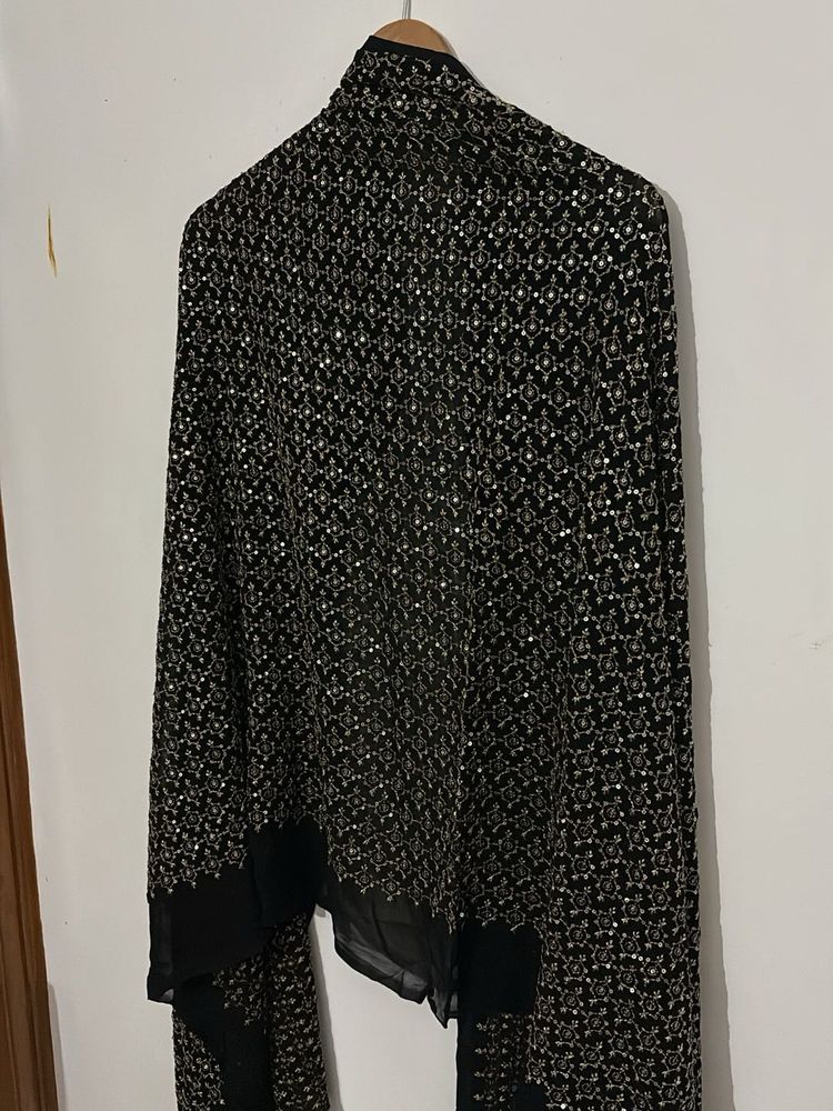 Embellished Black Dupatta