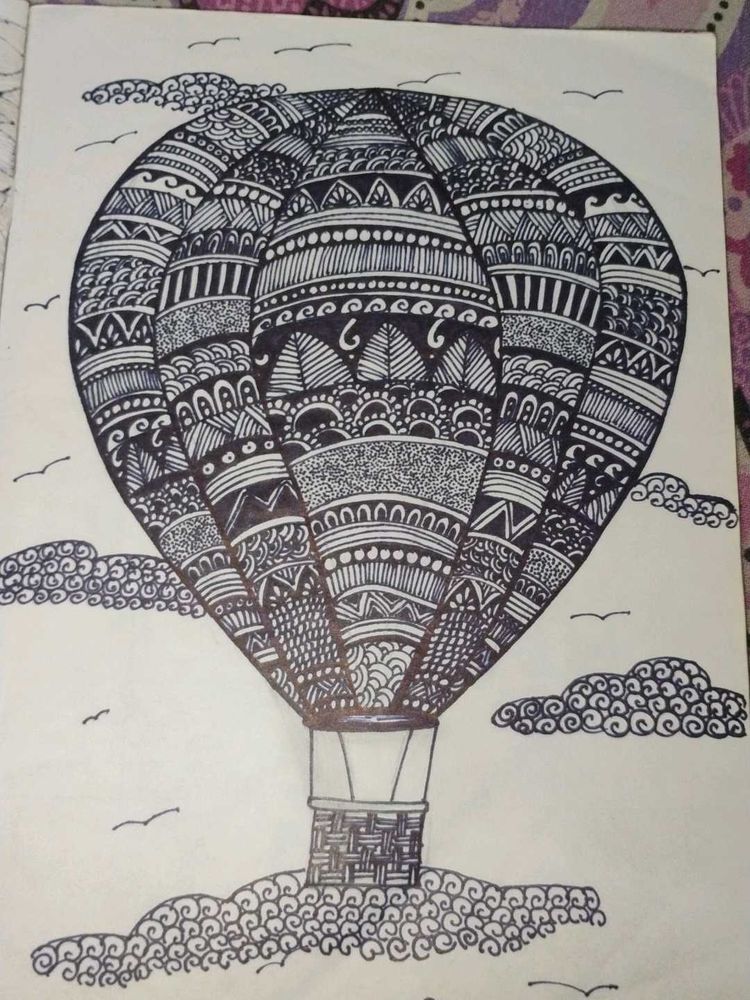 Intricate Hot Air Balloon Artwork