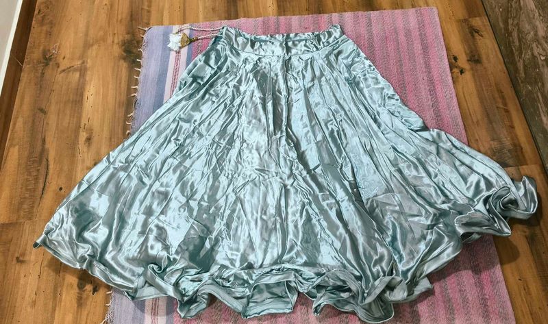 Elegant Teal Flowy  Skirt