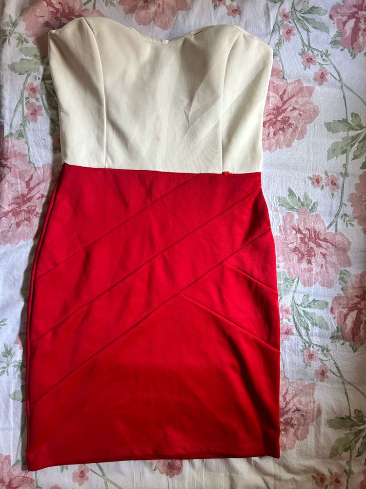 Red &amp; Cream Dress