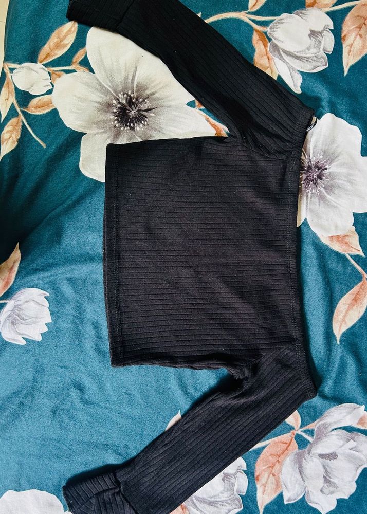 Black off shoulder top
