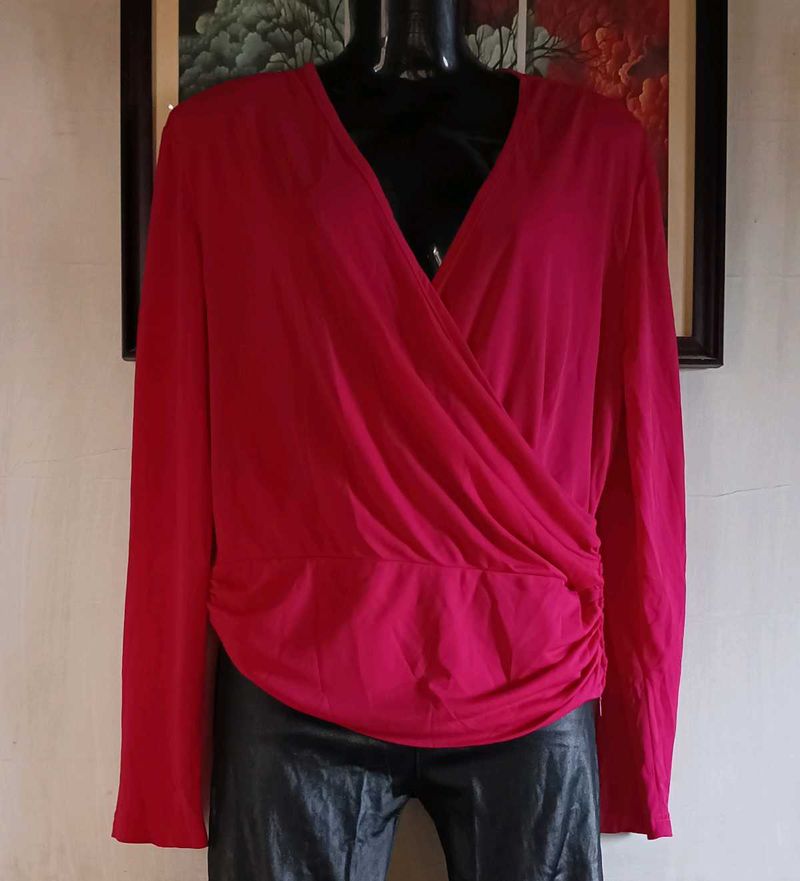 Fuchsia Wrap Top