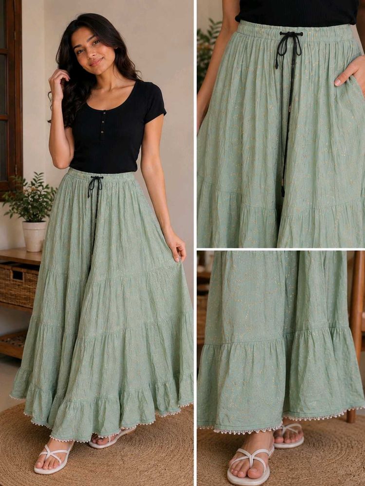 Pastel Green Maxi Skirt