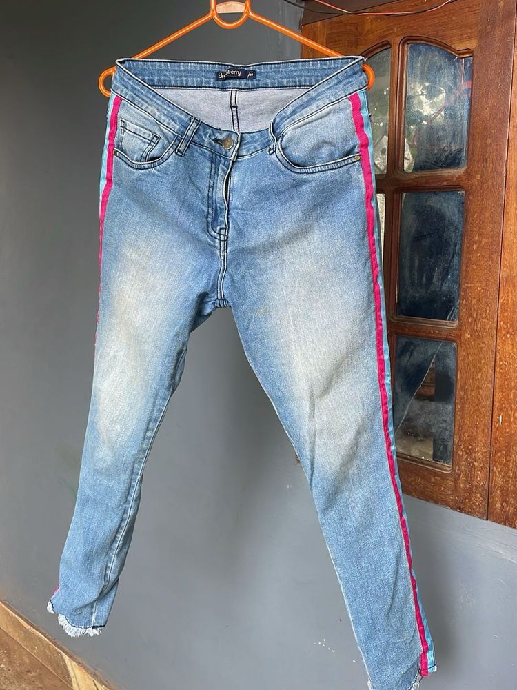 Dressberry Stylish Striped Jeans loose fit