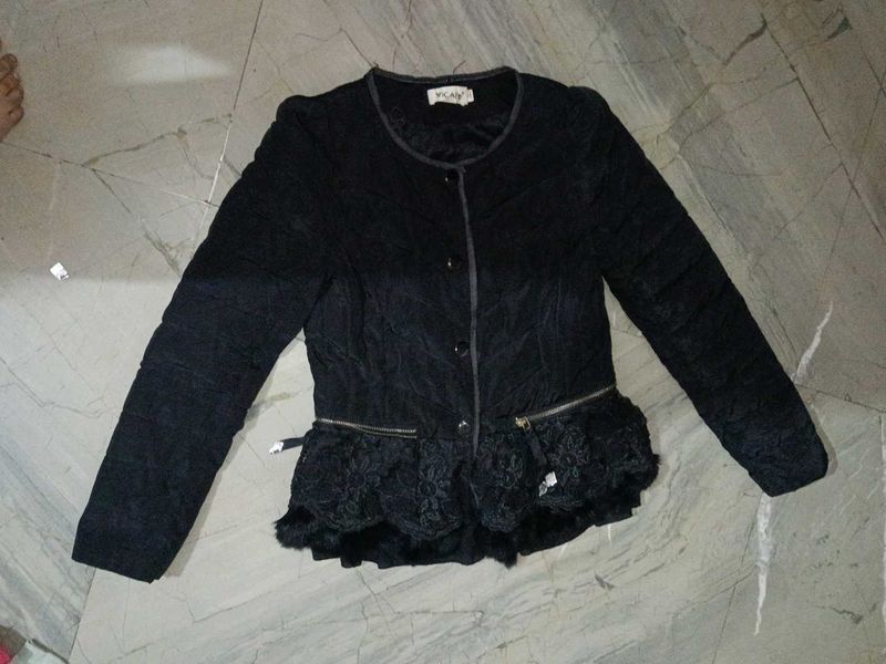 Black Lace Detail Jacket