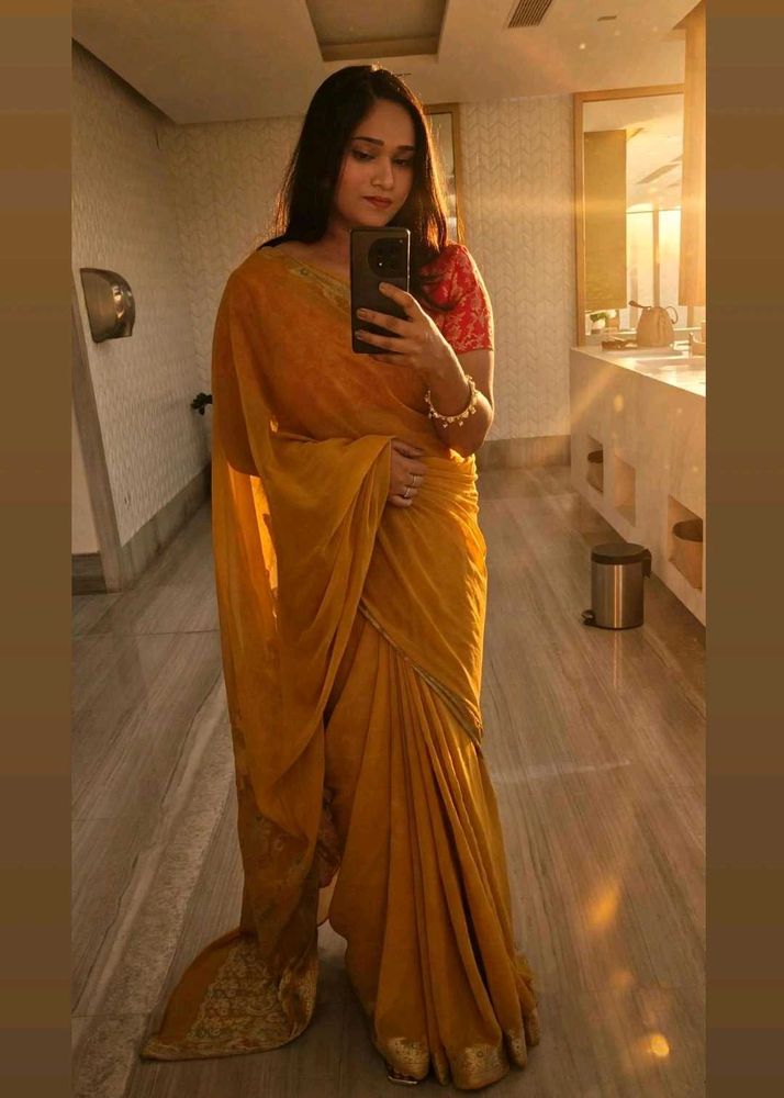 Elegant mustard Saree