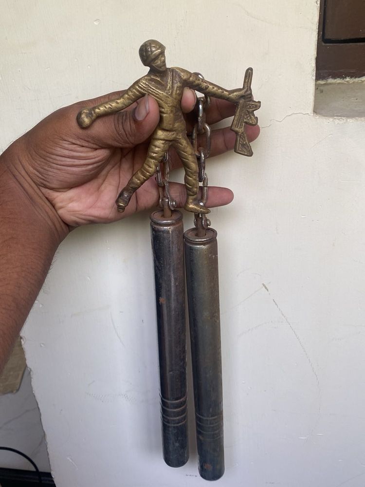 Unique Soldier Figurine Nunchaku Decor