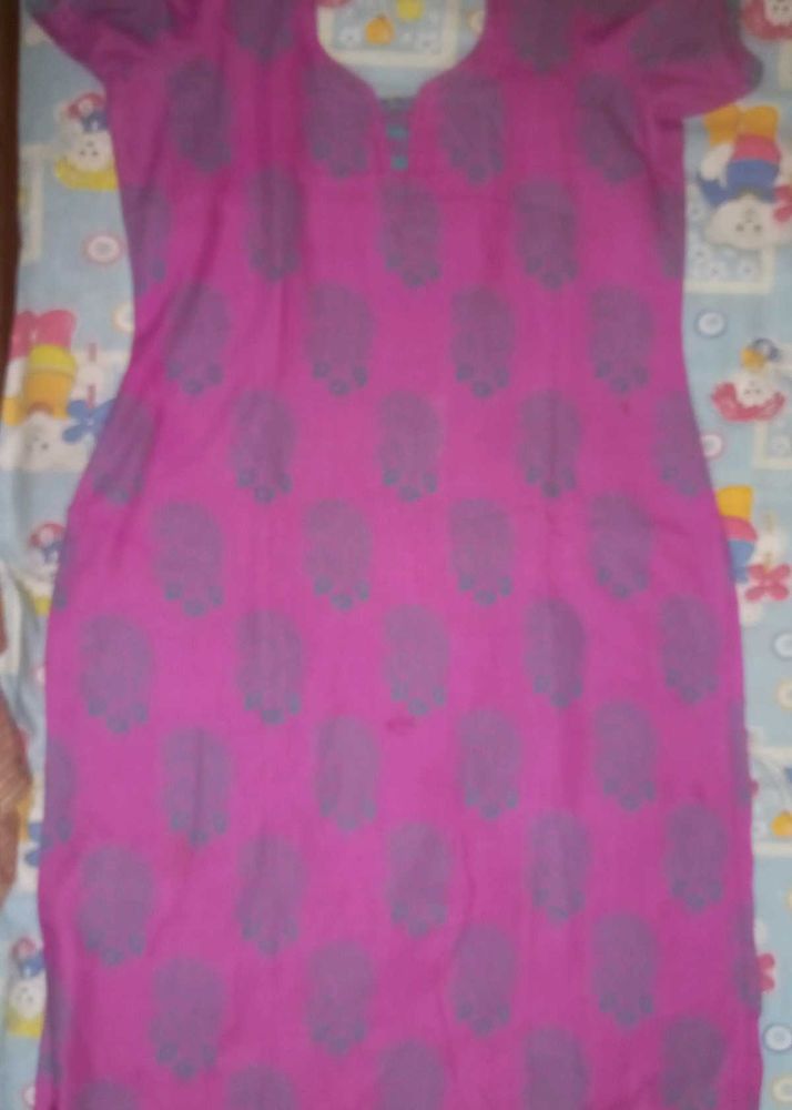 Pink Kurta with Paisley Print