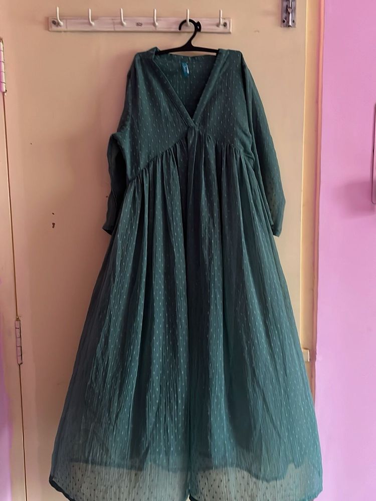 Elegant Teal Ethnic Gown
