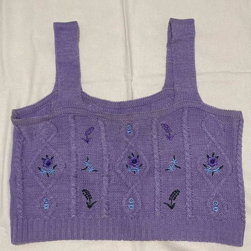 Embroidered Lavender Top