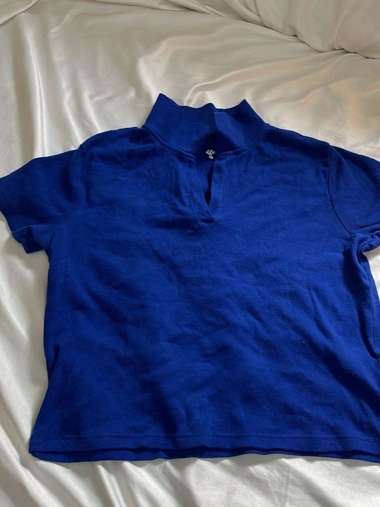 Vibrant Blue High Neck Top