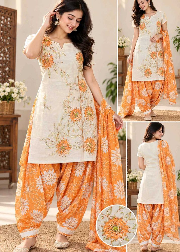 Cream(off white) Colour Kurta Set