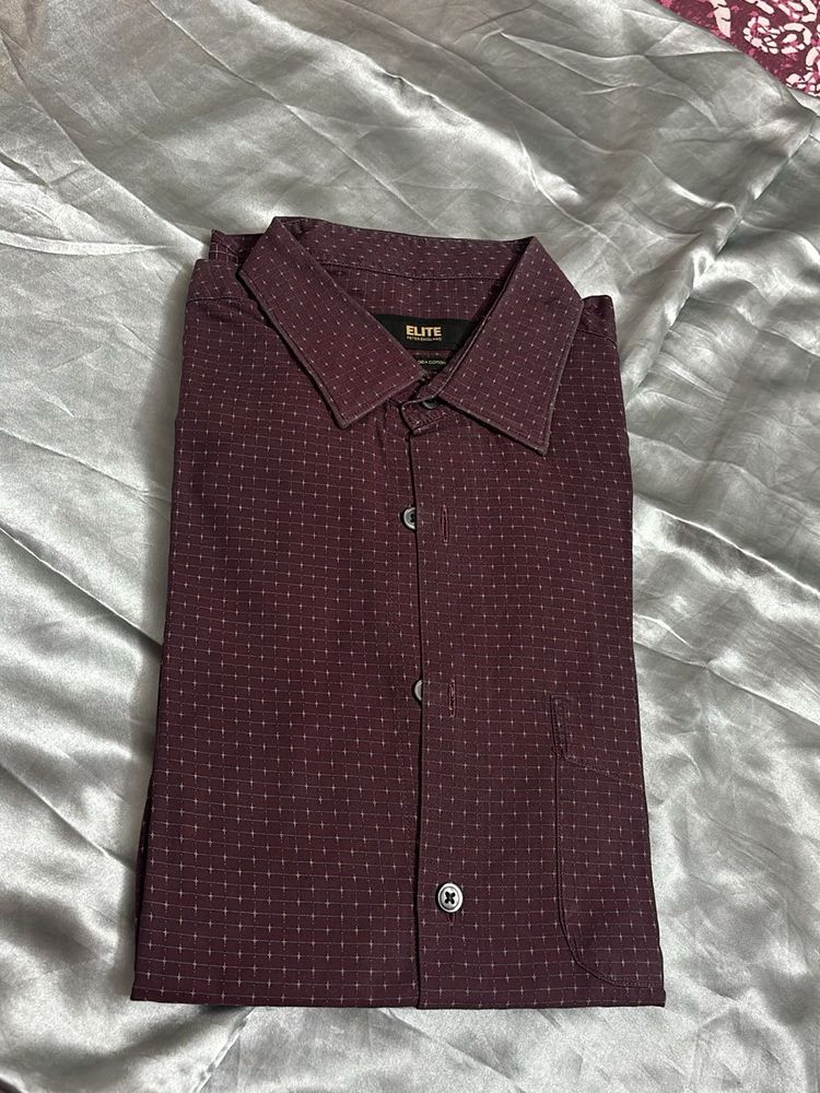 Men's Elite Burgundy Patterned Shirt