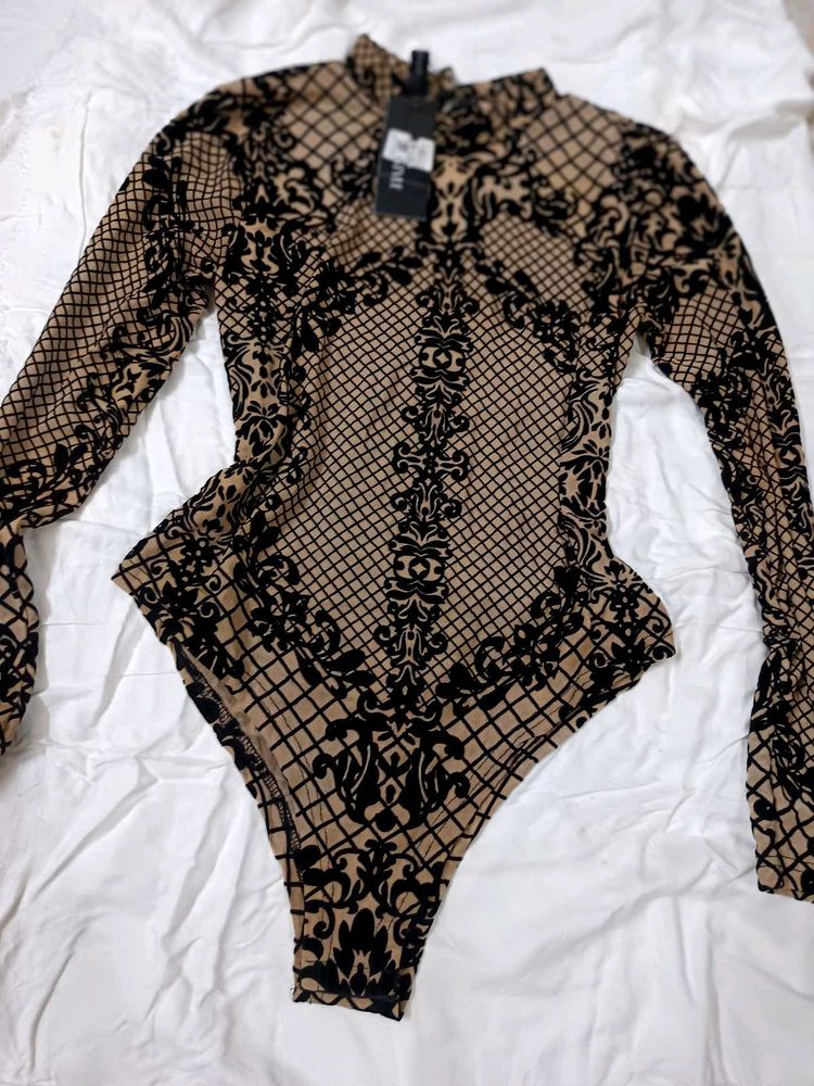 Patterned Long Sleeve Bodysuit