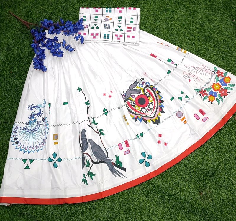White Butter Silk Lehanga Choli