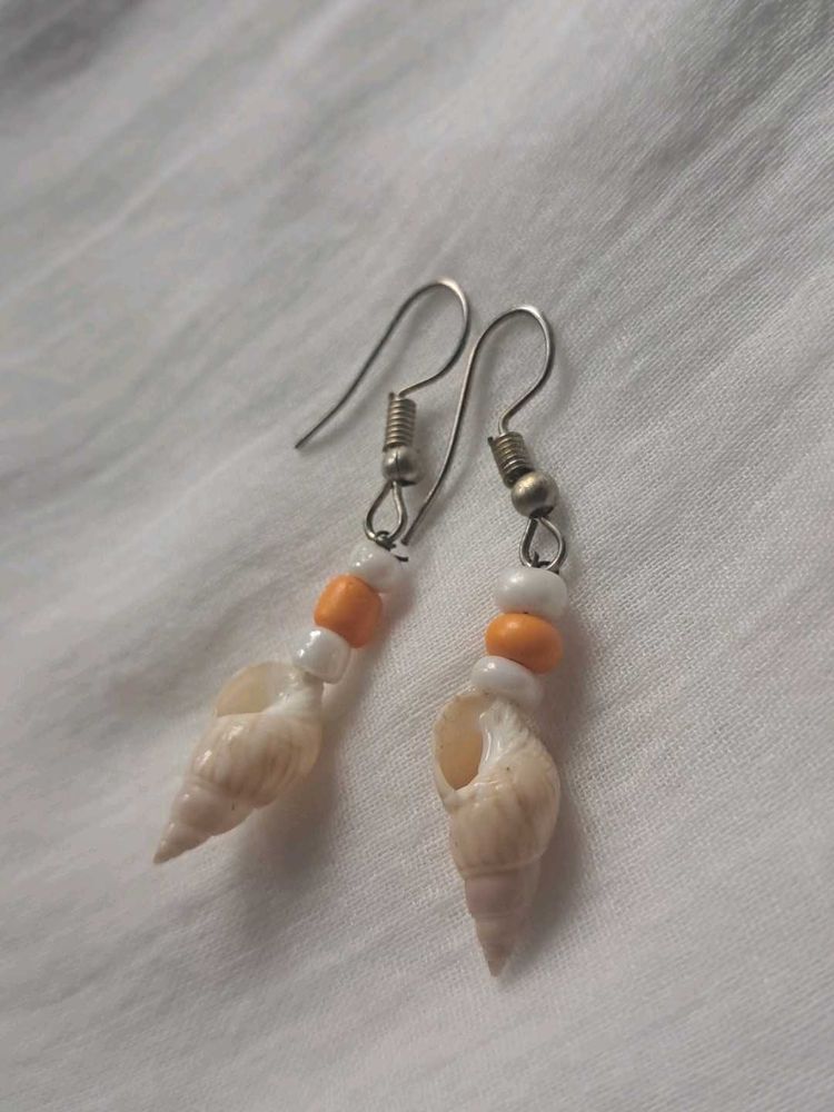 Boho Shell &amp; Bead Dangle Earrings