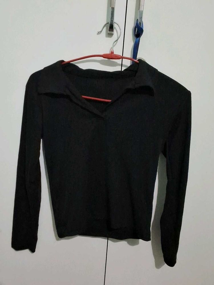 Chic Black Long Sleeve Top