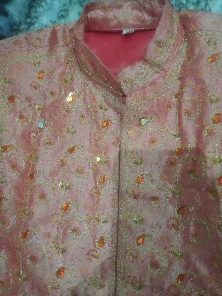 Kundan And Chamki Hand Work Sharewani For 4-6 Years Boy