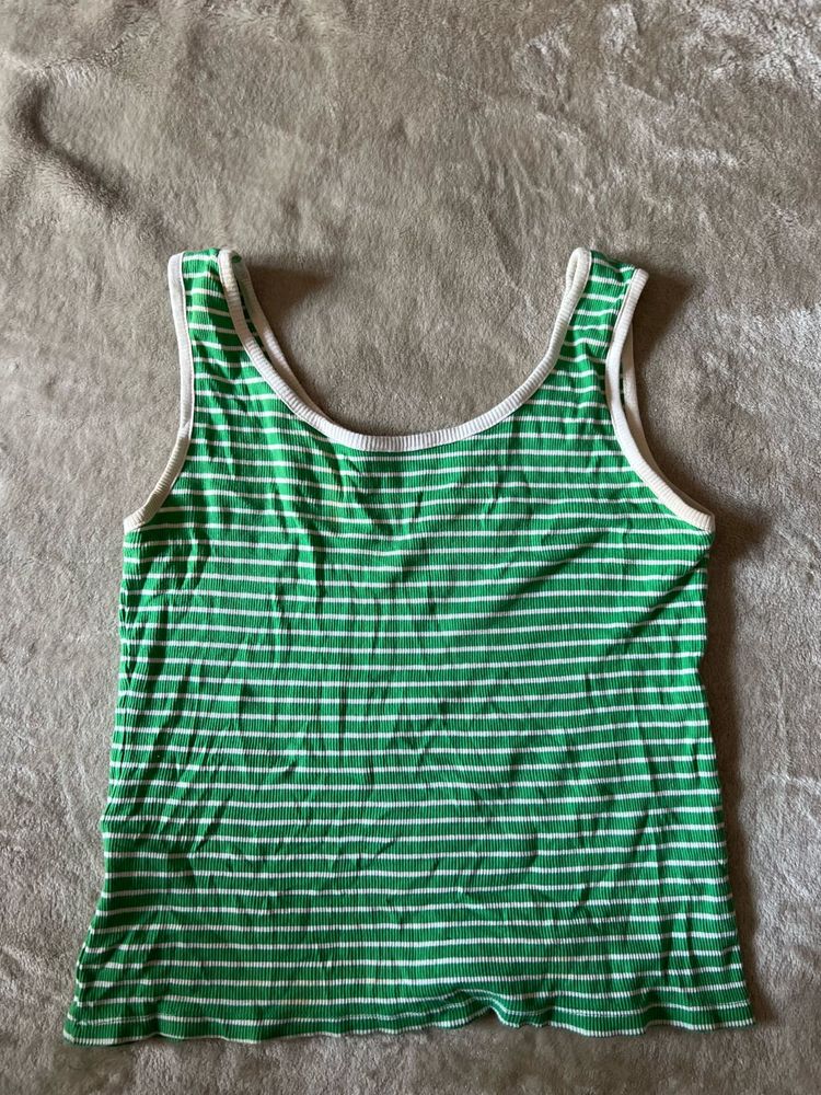 Green Striped Tank Top