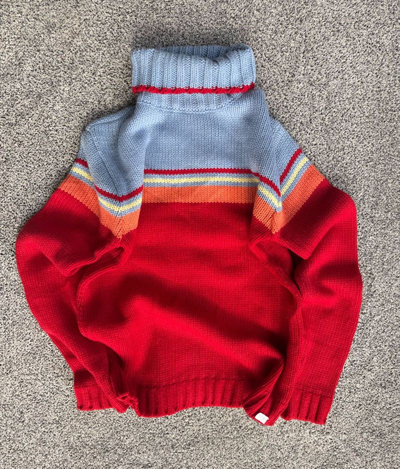 Striped Turtleneck Pullover Sweater