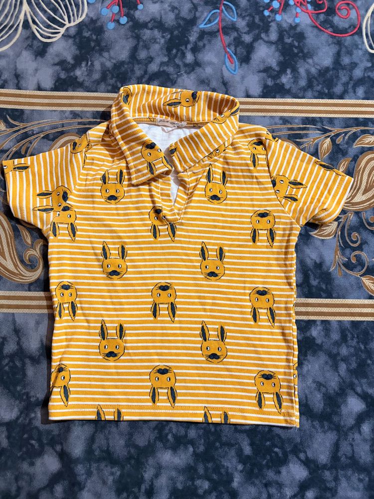 Cute Yellow Bunny Polo Shirt
