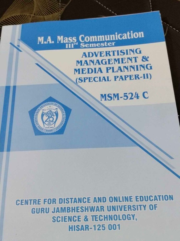 M.A. Mass Comm Advertising &amp; Media Planning Book