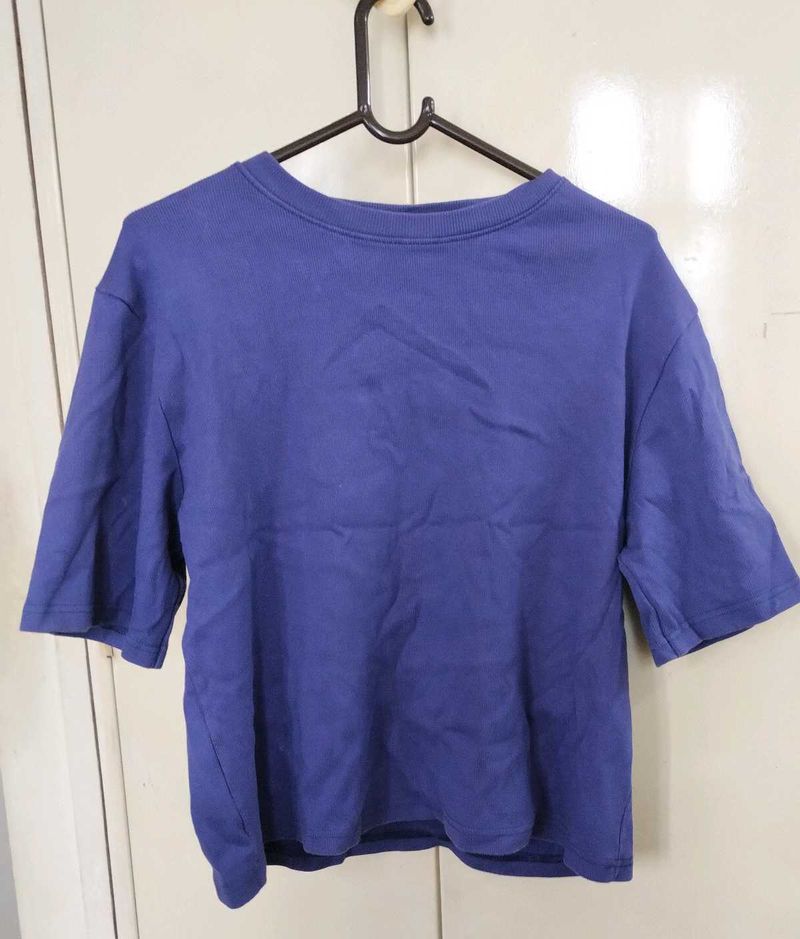 Casual Blue Half Sleeve T-Shirt