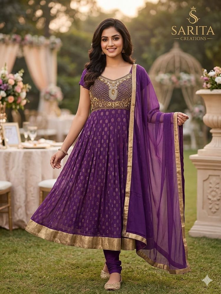 Beautiful Purple Anarkali Suit