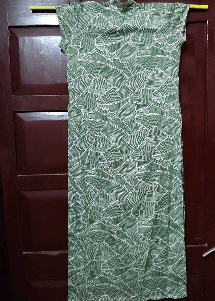 High neck Tropical Leaf Print kurta