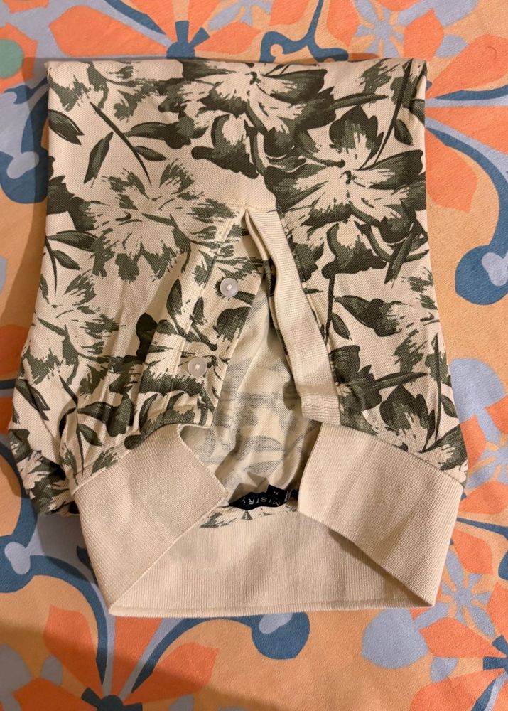Beige and Olive green T-Shirt for women